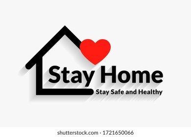 stay home safe and healthy poster design 