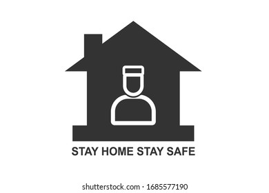 Stay home stay safe icon
