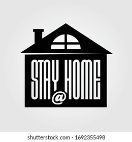 Stay at home, stay safe icon isolated on white background. Vector illustration.