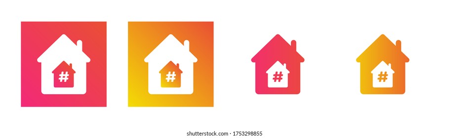 Stay home, stay safe. Isolated icon set on white background.