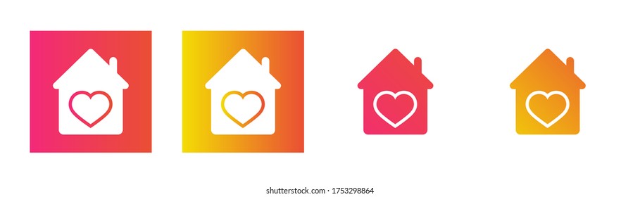 Stay home, stay safe. Isolated icon set on white background.