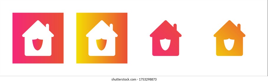 Stay home, stay safe. Isolated icon set on white background.