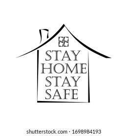 Stay Home Stay Safe, Let's Stop COVID-19, stay home in COVID-19 corona virus outbreak, stay in the house to prevent virus infection.