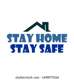 Stay home, stay safe - Lettering typography poster with text for self quarine times. Hand letter script motivation sign catch word art design. Vintage style monochrome illustration.