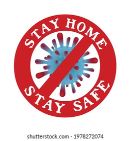 Stay home stay safe logo icon vector isolated on white background