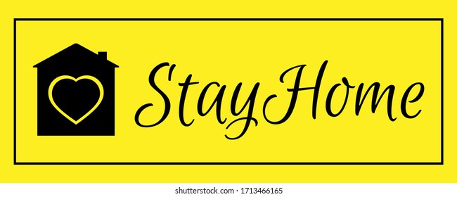 Stay home, stay safe.  Motivational banner about the outbreak of coronavirus COVID-19. Virus warning poster design.