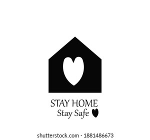 stay home stay safe on the white background