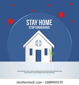 Stay at Home, Stay Safe. People keeping Distance for Decrease Infection Risk For Prevent Virus Covid-19. Stay Home on Quarantine During the Coronavirus Epidemic.Vector Illustration