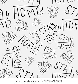 Stay home. Stay safe. Stay positive. vector phrases on a white background. seamless pattern with shadow.