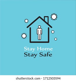 Stay Home Stay Safe Poster Design Stock Vector (Royalty Free ...