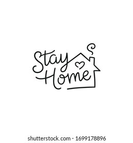 Stay Home Stay Safe  Simple Lettering