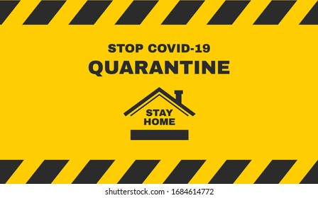 Stay home, stay safe. Stop coronavirus, quarantine banner. Vector sign for covid-19 prevention. Vector illustration.