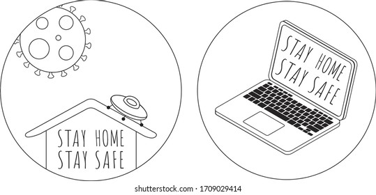 Stay home stay safe vector