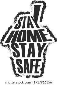 stay home stay safe vector
