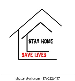 Stay home stay safe vector design. Corona virus  design template for social and national awareness to safe from Coronavirus covid-19. Stay home – safe lives. 