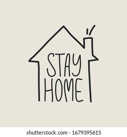 Stay home stay safe. Vector handwritten. Modern calligraphy for posters, social media content and cards. Black saying isolated on white background