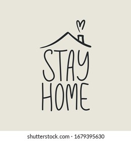 Stay home stay safe. Vector handwritten. Modern calligraphy for posters, social media content and cards. Black saying isolated on white background