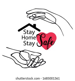 Stay home Stay Safe, vector illustration 