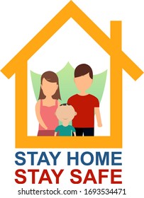 Stay home and stay safe vector illustration
