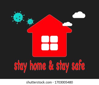 Stay home and stay safe vector illustration, coronavirus disease awareness 