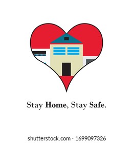 Stay home, stay safe - vetor illustration