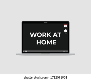 Stay home stay safe, Work at home vector design