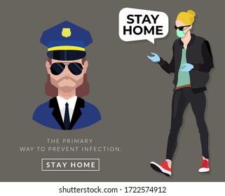 Stay home stay safe, Work at home vector design