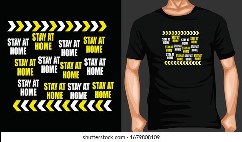 STAY HOME STAY SAFE-CORONA VIRUS AWARENESS T-SHIRT DESIGN VECTOR