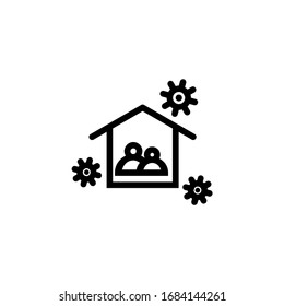 stay at home save lifes icon vector logo template. Social Distancing and Self Quarantine. Quarantine measures sign. Coronavirus. covid-19. eps10