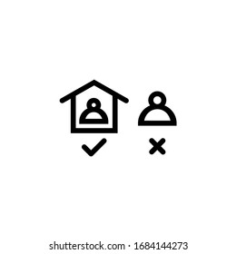 stay at home save lifes icon vector logo template. Social Distancing and Self Quarantine. Quarantine measures sign. Coronavirus. covid-19. eps10