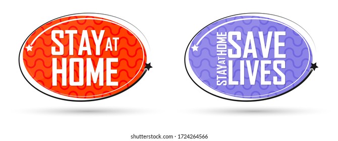 Stay Home, Save Lives, banners design template, vector illustration