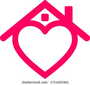 Stay home, save lives concept icon. Coronavirus, quarantine symbol. Stay at home to reduce risk of infection and spreading the virus. Vector illustration.