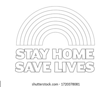 Stay home save lives Coronavirus vector outlines