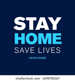 stay home save lives hashtag quarantine, coronavirus epidemic vector illustration