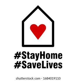 Stay Home Save Lives Icon. Vector Image.