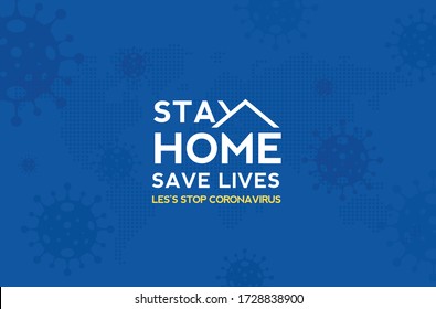 Stay home save lives quarantine coronavirus epidemic illustration for social media. Quarantine illustration. Vector design.