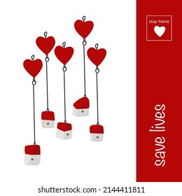 Stay at home, save lives. Social Media campaign aimed at preventing the spread of the COVID-19 coronavirus epidemic.