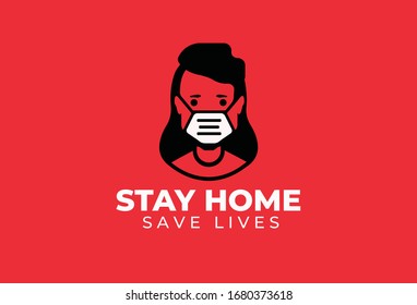 Stay Home, Save Lives vector logo