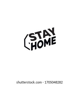 Stay home, self isolation logo, security icon, help the whole world defeat coronavirus. Vector illustration