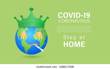 Stay at home - self isolation to prevent spreading coronavirus. Quarantine poster sign design.