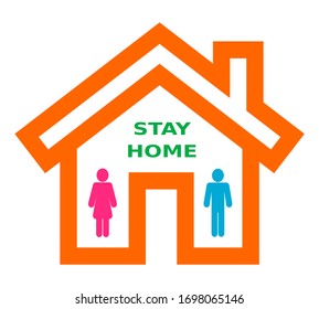 Stay Home Self Isolation Vector Illustration