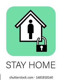 Stay Home - Self Quarantine. Protect yourself and Others - coronavirus alert prevention sign icon.  Coronavirus awareness quarantine and social distancing measures to prevent virus spread sign