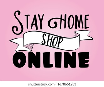 Stay Home shop online -text
