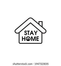 Stay home sign, quarantine and stay at home icon on white background
