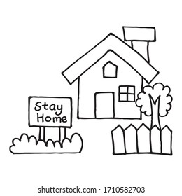 
Stay home sign symbol concept for coronavirus prevention