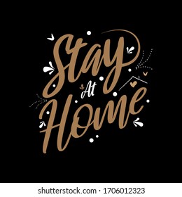 stay at home simple design typography to advise people to stay at home to maintain health save lives fight and stop covid-19