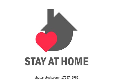 Stay at home slogan for flue virus . Protection campaign or measure from coronavirus