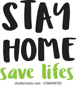 Stay at home slogan. Handwritten lettering. Protection campaign or measure from coronavirus, COVID-19. Stay home quote text, hash tag or hashtag. Coronavirus, COVID 19 protection logo. 