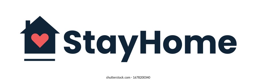 Stay at home slogan with house and heart inside. Protection campaign or measure from coronavirus, COVID--19. Stay home quote text, hash tag or hashtag. Coronavirus, COVID 19 protection logo. - Shutterstock ID 1678200340