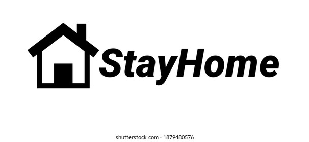 Stay at home slogan. Protection campaign or measure from coronavirus, COVID--19. Coronavirus, COVID 19 protection logo.